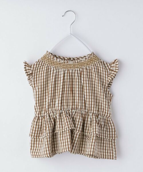 THE SHOP TK / ザ ショップ ティーケー シャツ・ブラウス | 【110-150】ギンガムチェックティアードブラウス/セットアップ可・洗濯機OK | 詳細11