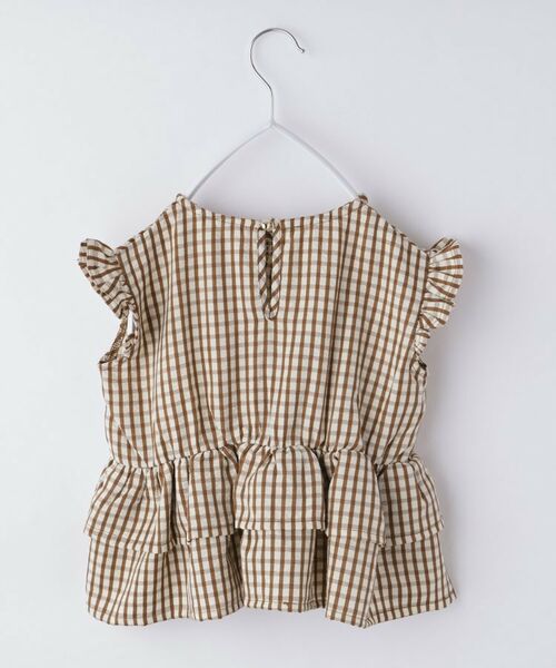 THE SHOP TK / ザ ショップ ティーケー シャツ・ブラウス | 【110-150】ギンガムチェックティアードブラウス/セットアップ可・洗濯機OK | 詳細12