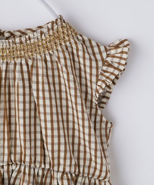 THE SHOP TK / ザ ショップ ティーケー シャツ・ブラウス | 【110-150】ギンガムチェックティアードブラウス/セットアップ可・洗濯機OK | 詳細15