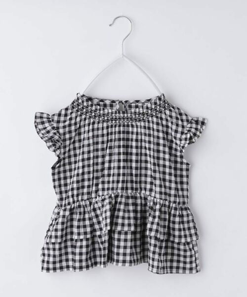 THE SHOP TK / ザ ショップ ティーケー シャツ・ブラウス | 【110-150】ギンガムチェックティアードブラウス/セットアップ可・洗濯機OK | 詳細18