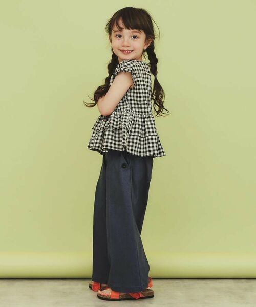 THE SHOP TK / ザ ショップ ティーケー シャツ・ブラウス | 【110-150】ギンガムチェックティアードブラウス/セットアップ可・洗濯機OK | 詳細5