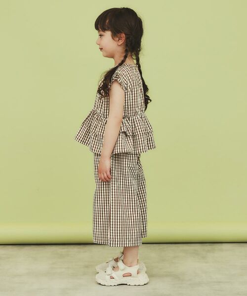 THE SHOP TK / ザ ショップ ティーケー シャツ・ブラウス | 【110-150】ギンガムチェックティアードブラウス/セットアップ可・洗濯機OK | 詳細7