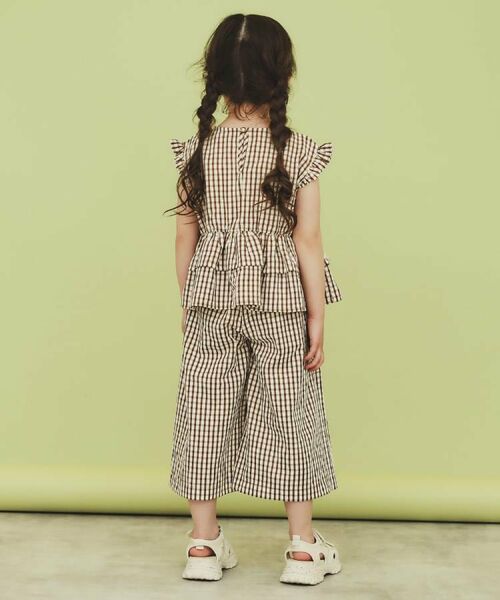 THE SHOP TK / ザ ショップ ティーケー シャツ・ブラウス | 【110-150】ギンガムチェックティアードブラウス/セットアップ可・洗濯機OK | 詳細8