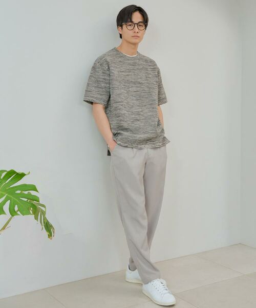 THE SHOP TK / ザ ショップ ティーケー ニット・セーター | ドライタッチ半袖ニットTシャツ 【洗濯機OK】 | 詳細2