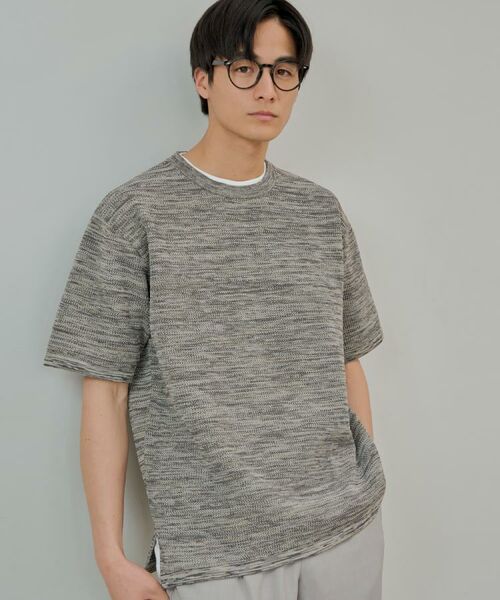 THE SHOP TK / ザ ショップ ティーケー ニット・セーター | ドライタッチ半袖ニットTシャツ 【洗濯機OK】(トープ(054))