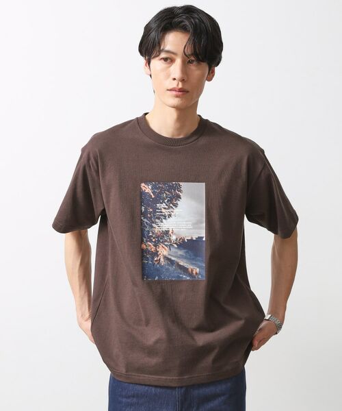 THE SHOP TK/ザ ショップ ティーケー 【旅するTシャツ】フォトプリント マシンウォッシャブル/サスティナブル ブラウン(044) 02(M) THE SHOP TK/ザ ショップ ティーケー 【旅するTシャツ】フォトプリント マシンウォッシャブル/サスティナブル ブラウン(044) 02(M)