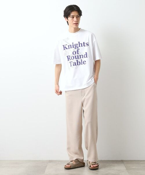 THE SHOP TK / ザ ショップ ティーケー Tシャツ | スウェード半袖ロゴTシャツ　洗濯機OK | 詳細3