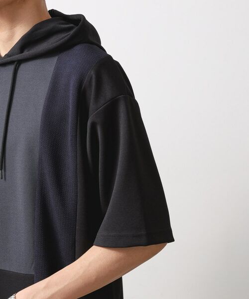 THE SHOP TK / ザ ショップ ティーケー パーカー | ブロッキング半袖パーカ　洗濯機OK | 詳細13