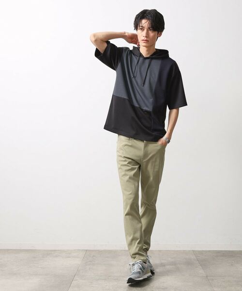 THE SHOP TK / ザ ショップ ティーケー パーカー | ブロッキング半袖パーカ　洗濯機OK | 詳細7