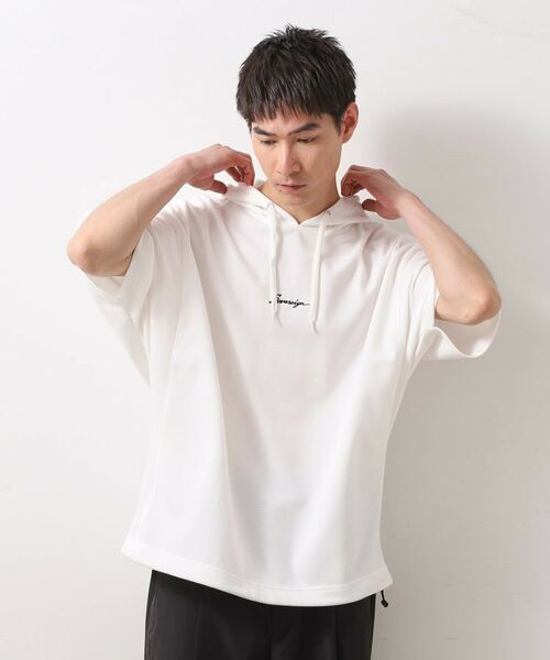 THE SHOP TK / ザ ショップ ティーケー パーカー | ポンチ半袖パーカー　【洗濯機OK】 | 詳細1