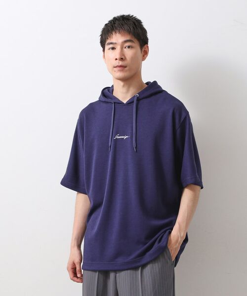 THE SHOP TK / ザ ショップ ティーケー パーカー | ポンチ半袖パーカー　【洗濯機OK】 | 詳細10