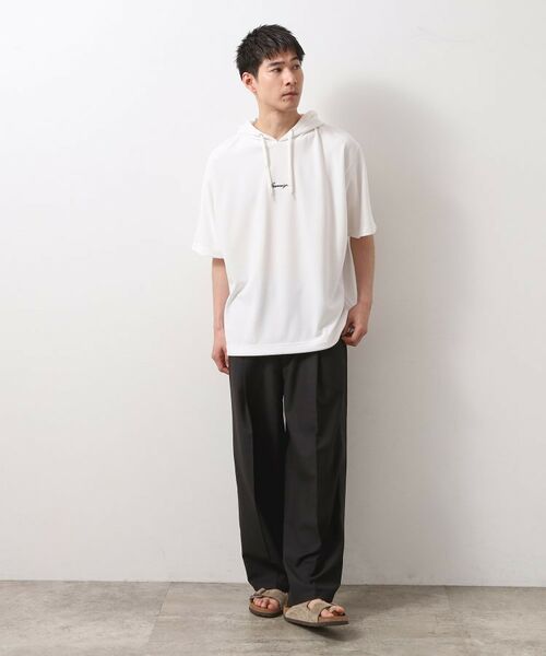 THE SHOP TK / ザ ショップ ティーケー パーカー | ポンチ半袖パーカー　【洗濯機OK】 | 詳細3