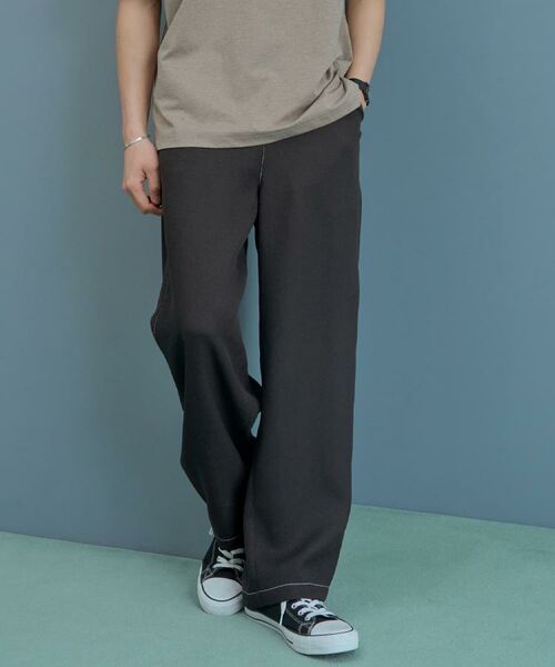 THE SHOP TK / ザ ショップ ティーケー パンツ | ブッチャー配色ワイドパンツ | 詳細1