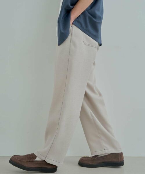 THE SHOP TK / ザ ショップ ティーケー パンツ | ブッチャー配色ワイドパンツ | 詳細3