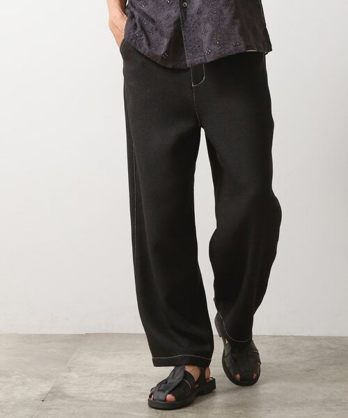 THE SHOP TK / ザ ショップ ティーケー パンツ | ブッチャー配色ワイドパンツ | 詳細5