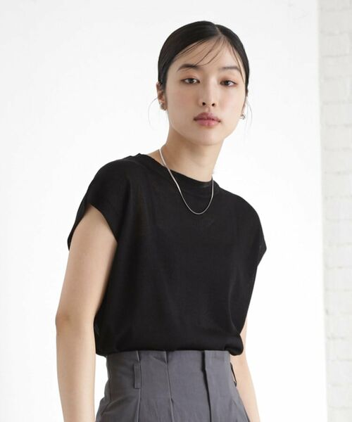 THE SHOP TK / ザ ショップ ティーケー ニット・セーター | ラメシアーフレンチ袖トップス【セットUP可/洗濯機OK】 | 詳細1