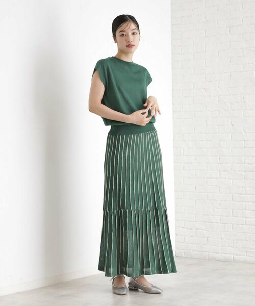 THE SHOP TK / ザ ショップ ティーケー ニット・セーター | ラメシアーフレンチ袖トップス【セットUP可/洗濯機OK】 | 詳細7