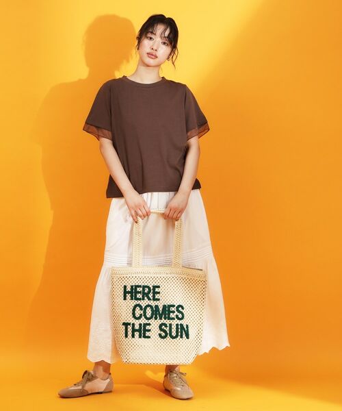 THE SHOP TK / ザ ショップ ティーケー Tシャツ | 【再入荷】袖シアーTシャツ【接触冷感/UV/洗濯機OK】 | 詳細10