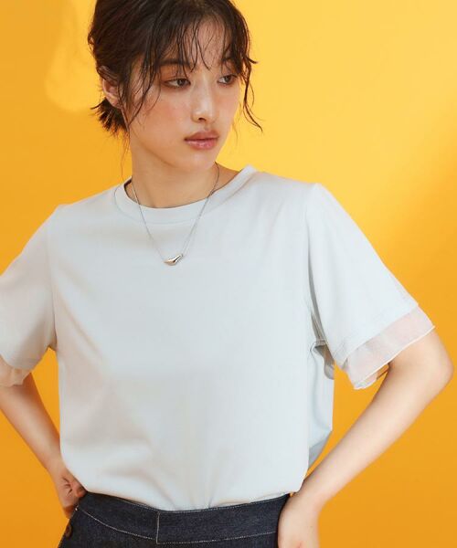 THE SHOP TK / ザ ショップ ティーケー Tシャツ | 【再入荷】袖シアーTシャツ【接触冷感/UV/洗濯機OK】 | 詳細12