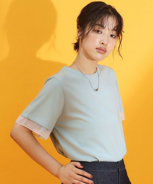 THE SHOP TK / ザ ショップ ティーケー Tシャツ | 【再入荷】袖シアーTシャツ【接触冷感/UV/洗濯機OK】 | 詳細13