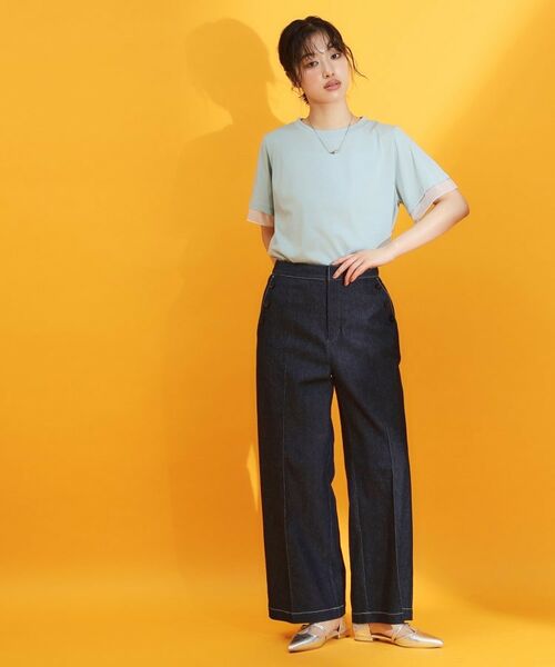 THE SHOP TK / ザ ショップ ティーケー Tシャツ | 【再入荷】袖シアーTシャツ【接触冷感/UV/洗濯機OK】 | 詳細14