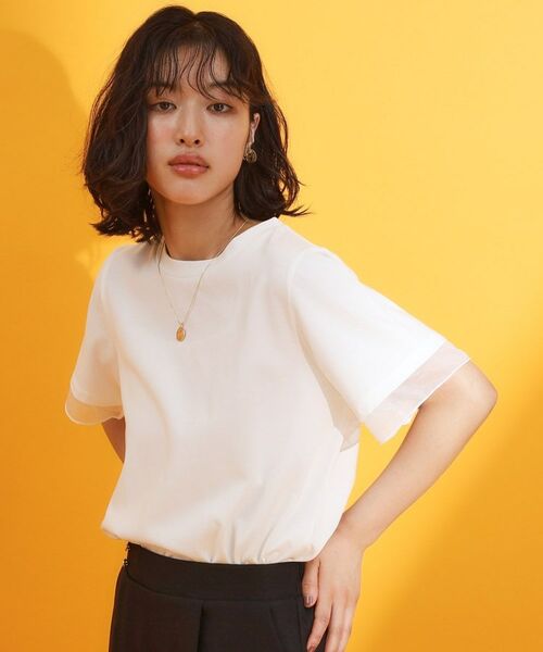 THE SHOP TK / ザ ショップ ティーケー Tシャツ | 【再入荷】袖シアーTシャツ【接触冷感/UV/洗濯機OK】 | 詳細2