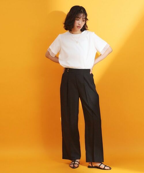 THE SHOP TK / ザ ショップ ティーケー Tシャツ | 【再入荷】袖シアーTシャツ【接触冷感/UV/洗濯機OK】 | 詳細3