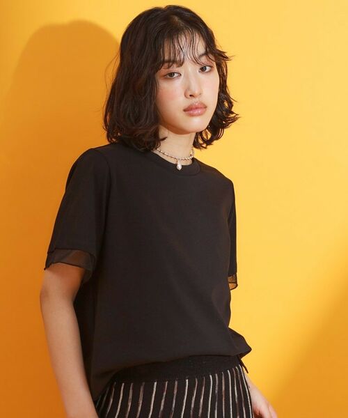 THE SHOP TK / ザ ショップ ティーケー Tシャツ | 【再入荷】袖シアーTシャツ【接触冷感/UV/洗濯機OK】 | 詳細5