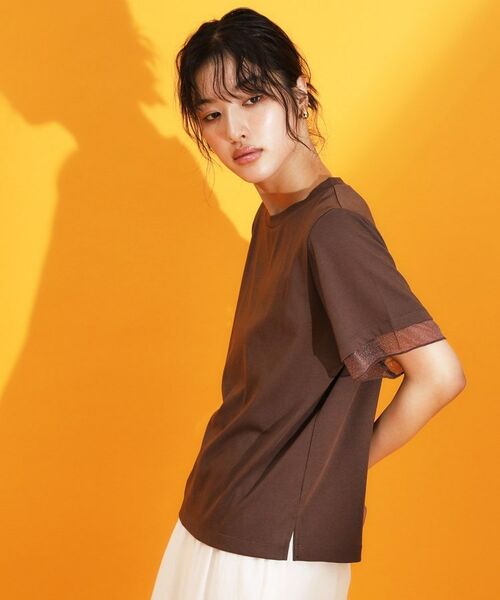 THE SHOP TK / ザ ショップ ティーケー Tシャツ | 【再入荷】袖シアーTシャツ【接触冷感/UV/洗濯機OK】 | 詳細9