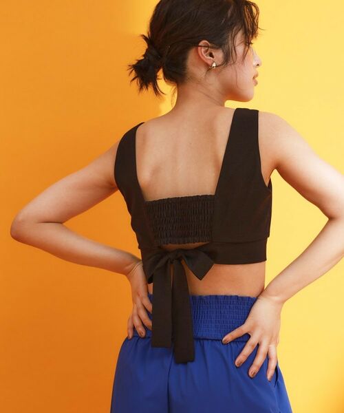 THE SHOP TK / ザ ショップ ティーケー キャミソール・チューブトップ | 【mizugiwa/ラッシュガード】パット入りリボンビスチェ/セットアップ可/接触冷感/UVケア/洗える | 詳細3