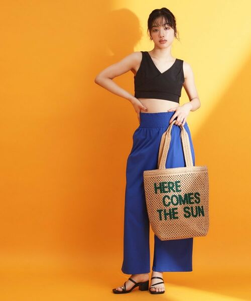 THE SHOP TK / ザ ショップ ティーケー キャミソール・チューブトップ | 【mizugiwa/ラッシュガード】パット入りリボンビスチェ/セットアップ可/接触冷感/UVケア/洗える | 詳細4