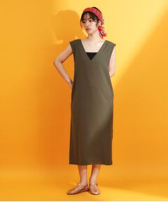 【mizugiwa/ラッシュガード】Vネックジャンスカ/セットアップ可/接触冷感/UVケア/洗濯機OK