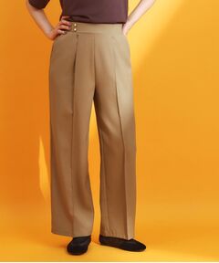 THE SHOP TK / ザ ショップ ティーケー パンツ | 麻調ピンタックワイドパンツ【洗濯機OK】