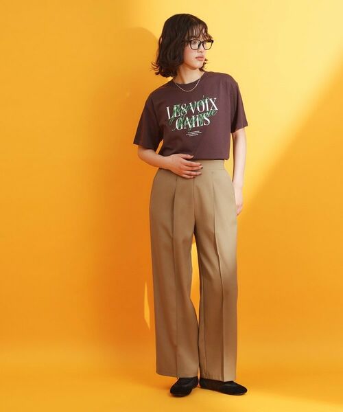 THE SHOP TK / ザ ショップ ティーケー パンツ | 麻調ピンタックワイドパンツ【洗濯機OK】 | 詳細10