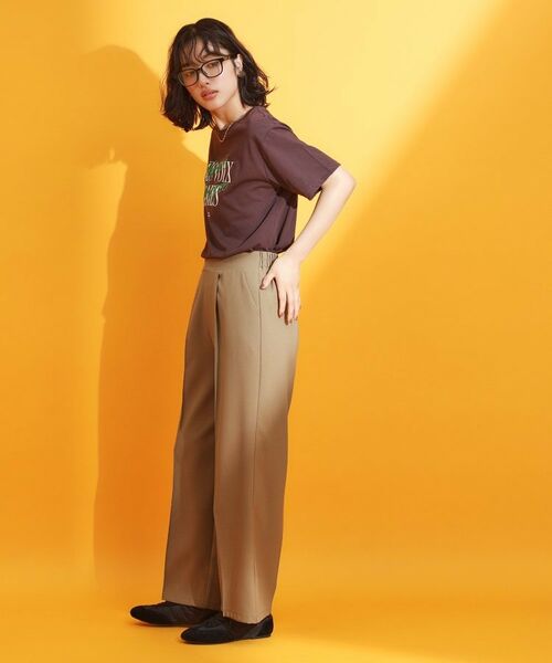 THE SHOP TK / ザ ショップ ティーケー パンツ | 麻調ピンタックワイドパンツ【洗濯機OK】 | 詳細11