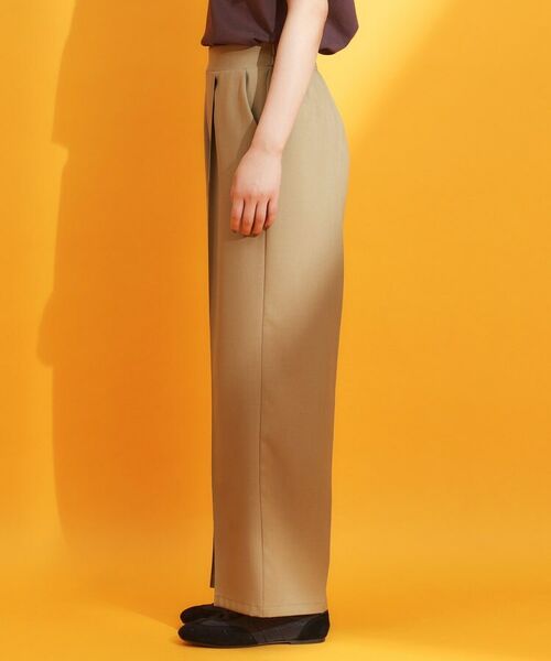 THE SHOP TK / ザ ショップ ティーケー パンツ | 麻調ピンタックワイドパンツ【洗濯機OK】 | 詳細14