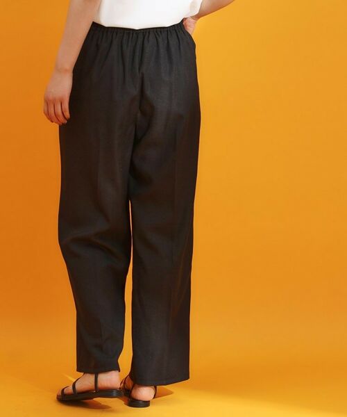 THE SHOP TK / ザ ショップ ティーケー パンツ | 麻調ピンタックワイドパンツ【洗濯機OK】 | 詳細2