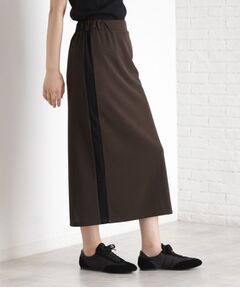 THE SHOP TK / ザ ショップ ティーケー ロング・マキシ丈スカート | サイドラメラインタイトスカート【洗濯機OK】
