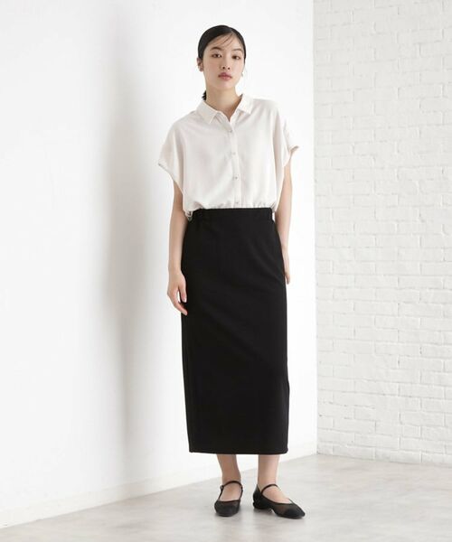 THE SHOP TK / ザ ショップ ティーケー ロング・マキシ丈スカート | サイドラメラインタイトスカート【洗濯機OK】 | 詳細2