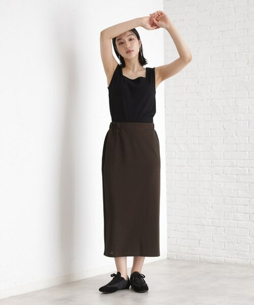 THE SHOP TK / ザ ショップ ティーケー ロング・マキシ丈スカート | サイドラメラインタイトスカート【洗濯機OK】 | 詳細6