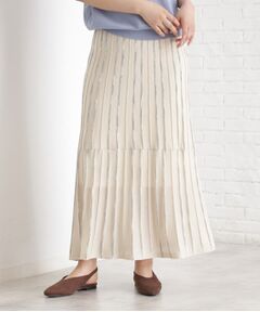 THE SHOP TK / ザ ショップ ティーケー ロング・マキシ丈スカート | ラメシアーストライプスカート【毛玉になりにくい/洗濯機OK】