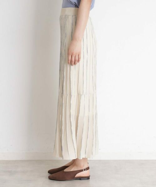 THE SHOP TK / ザ ショップ ティーケー ロング・マキシ丈スカート | ラメシアーストライプスカート【毛玉になりにくい/洗濯機OK】 | 詳細13