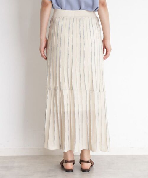THE SHOP TK / ザ ショップ ティーケー ロング・マキシ丈スカート | ラメシアーストライプスカート【毛玉になりにくい/洗濯機OK】 | 詳細14