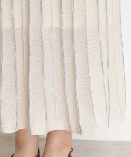 THE SHOP TK / ザ ショップ ティーケー ロング・マキシ丈スカート | ラメシアーストライプスカート【毛玉になりにくい/洗濯機OK】 | 詳細16