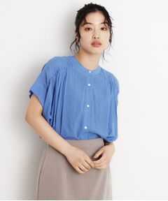 THE SHOP TK / ザ ショップ ティーケー シャツ・ブラウス | 麻調シアーフリルギャザーブラウス【洗える】