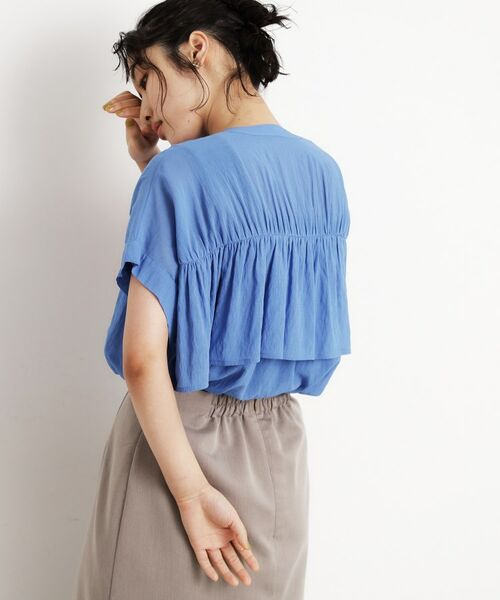THE SHOP TK / ザ ショップ ティーケー シャツ・ブラウス | 麻調シアーフリルギャザーブラウス【洗える】 | 詳細10