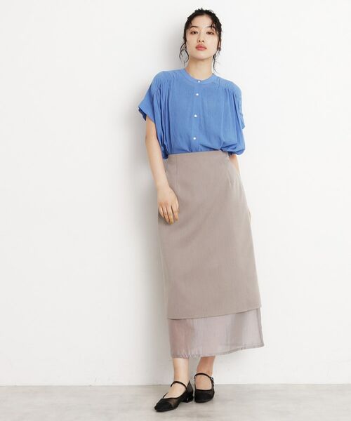 THE SHOP TK / ザ ショップ ティーケー シャツ・ブラウス | 麻調シアーフリルギャザーブラウス【洗える】 | 詳細11