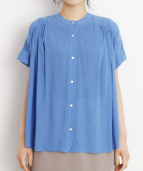 THE SHOP TK / ザ ショップ ティーケー シャツ・ブラウス | 麻調シアーフリルギャザーブラウス【洗える】 | 詳細13