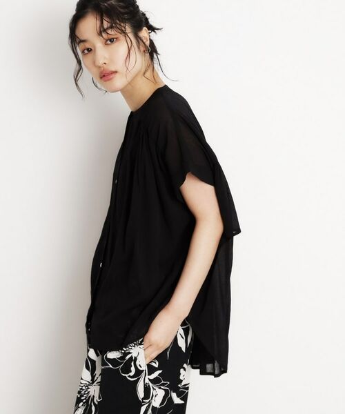 THE SHOP TK / ザ ショップ ティーケー シャツ・ブラウス | 麻調シアーフリルギャザーブラウス【洗える】 | 詳細5