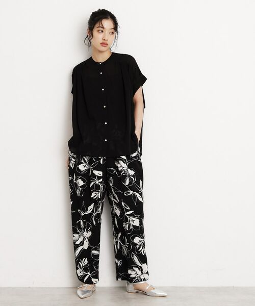 THE SHOP TK / ザ ショップ ティーケー シャツ・ブラウス | 麻調シアーフリルギャザーブラウス【洗える】 | 詳細7